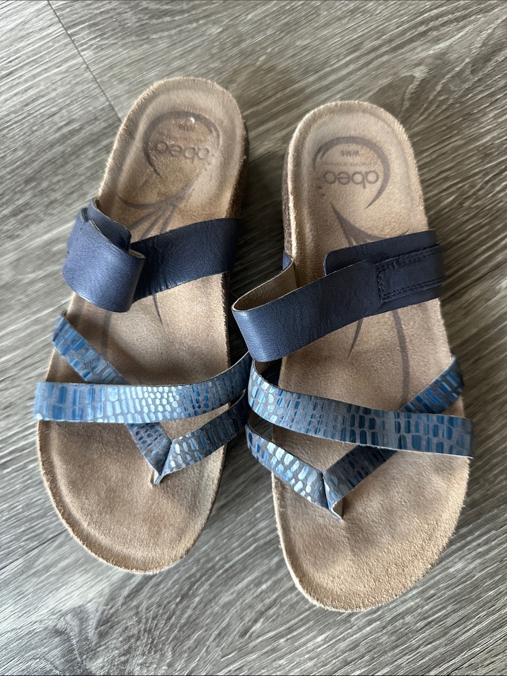 Abeo Blue Navy Strappy Women's Slide Sandals